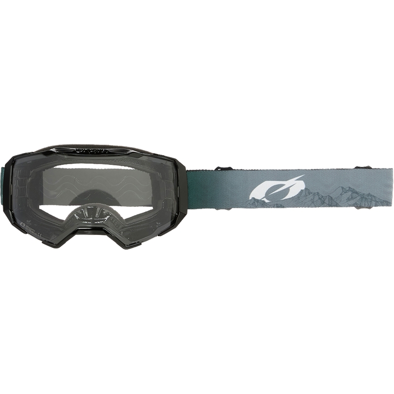 Occhiali da motocross O´Neal B-22 Covert grigio-verde (plexiglass trasparente)