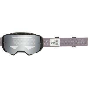 Occhiali da motocross O´Neal B-22 grigio statico (plexiglass a specchio argentato)