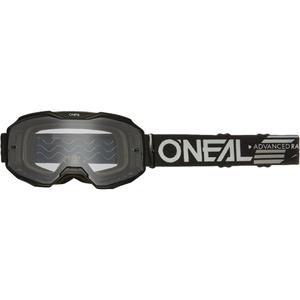 Occhiali da motocross O´Neal B-10 neri (plexiglass trasparente)