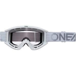 Occhiali da motocross O´Neal B-Zero bianchi (plexiglass trasparente)