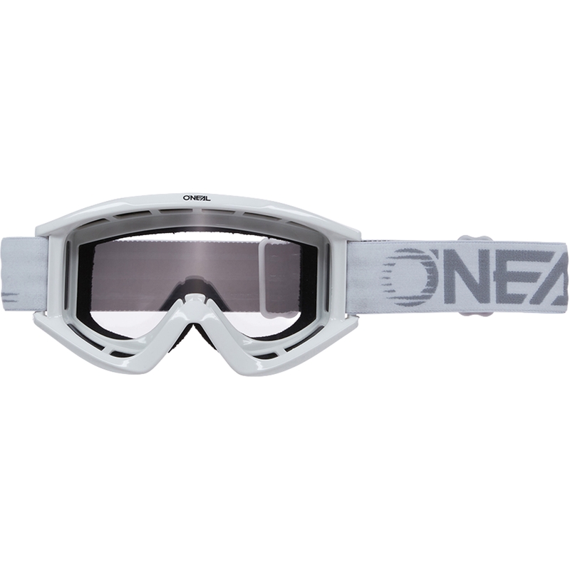 Occhiali da motocross O´Neal B-Zero bianchi (plexiglass trasparente)