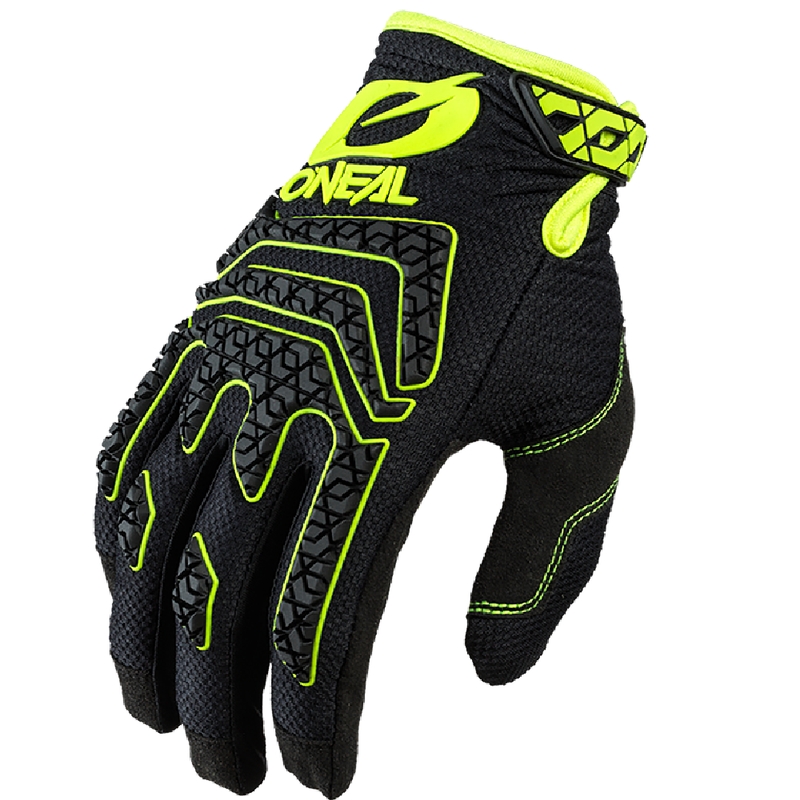 Guanti da motocross O'Neal Sniper Elite neri-gialli fluo