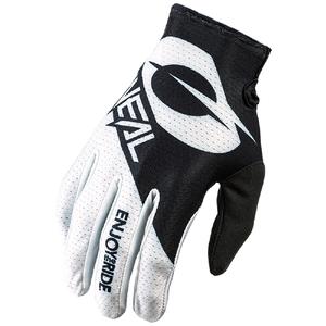 Guanti da motocross O'Neal Matrix Stacked neri e bianchi