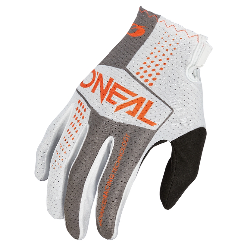 Guanti da motocross O'Neal Matrix Split grigio-arancione