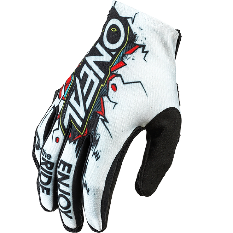 Guanti da motocross per bambini O'Neal Matrix Villain, bianchi