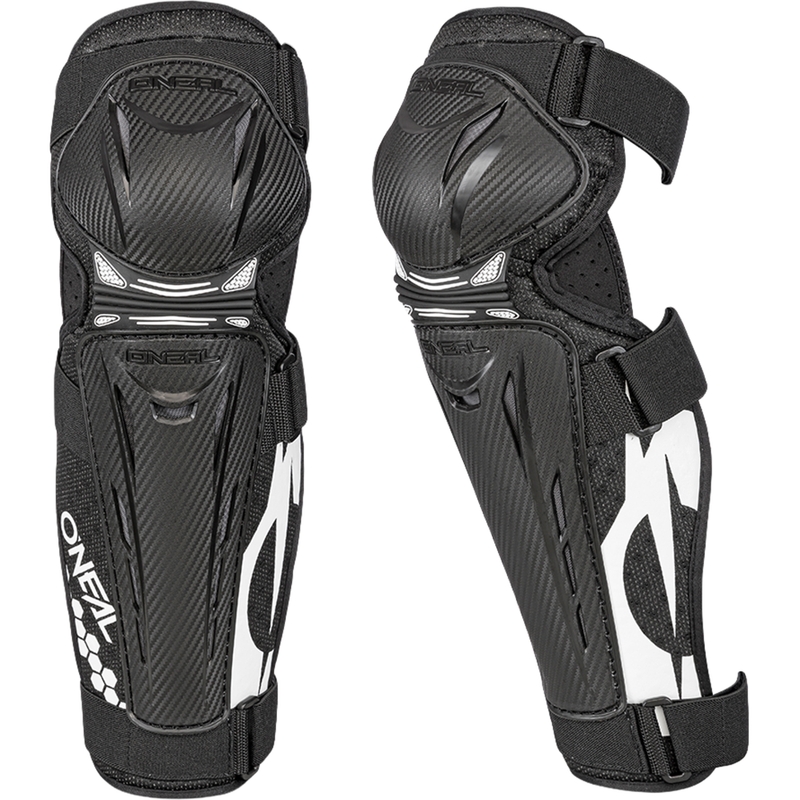 Ginocchiere O´Neal Trail FR effetto carbonio, nere e bianche
