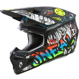 Casco da motocross per bambini O'Neal 3SRS Rancid bianco e nero