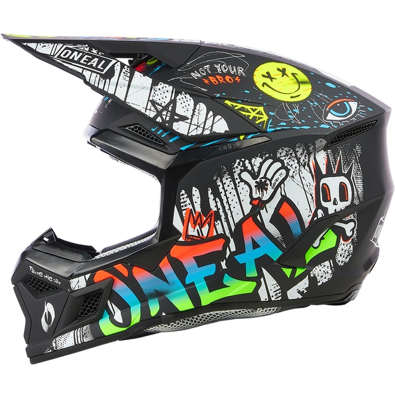 Casco da motocross per bambini O'Neal 3SRS Rancid bianco e nero