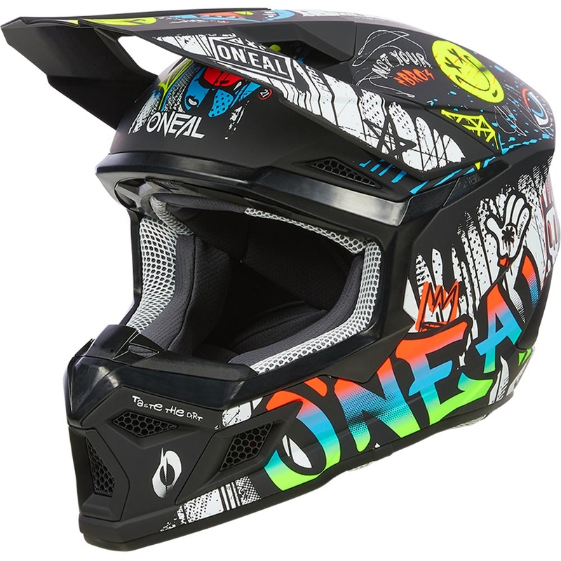 Casco da motocross per bambini O'Neal 3SRS Rancid bianco e nero