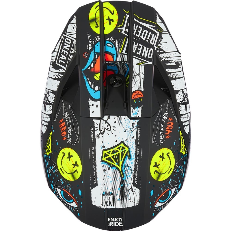 Casco da motocross per bambini O'Neal 3SRS Rancid bianco e nero