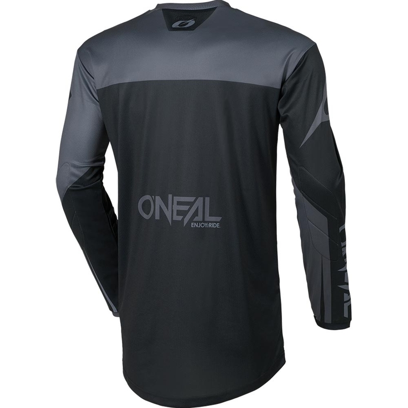 Maglia da motocross per bambini O'Neal Element Racewear, nera e grigia.
