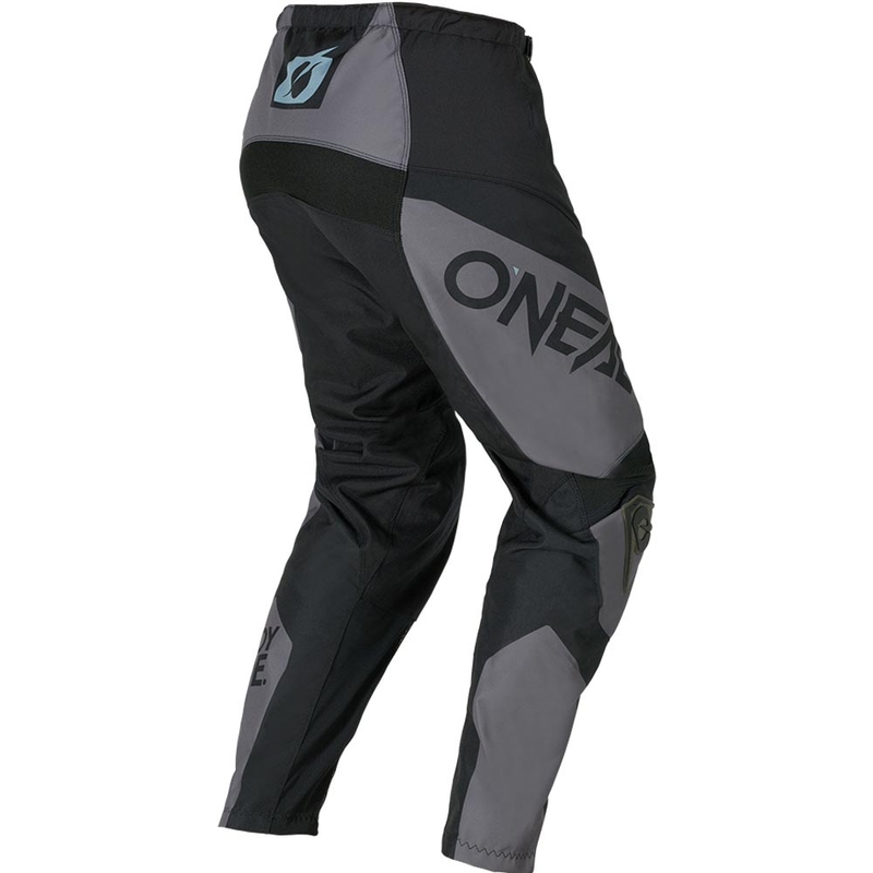 Pantaloni da motocross per bambini O'Neal Element Racewear, neri e grigi.