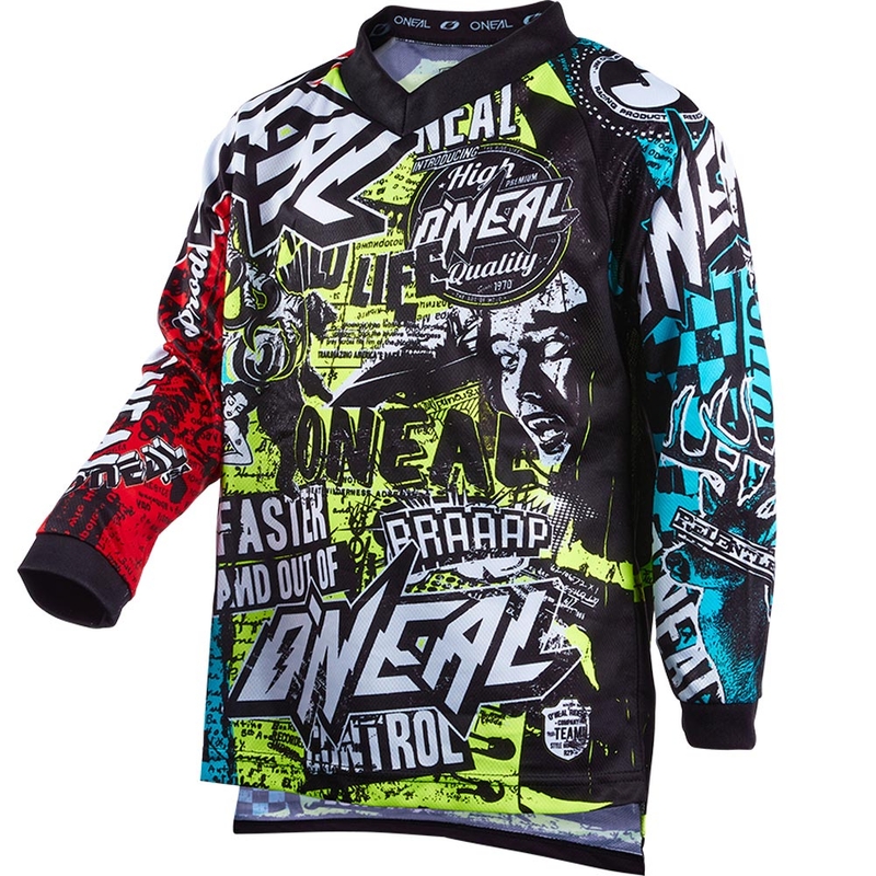 Maglia da motocross O'Neal Element Wild per bambini, multicolore