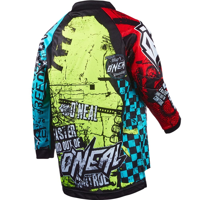 Maglia da motocross O'Neal Element Wild per bambini, multicolore