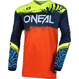 Maglia da motocross per bambini O'Neal Element Shocker, blu-arancione