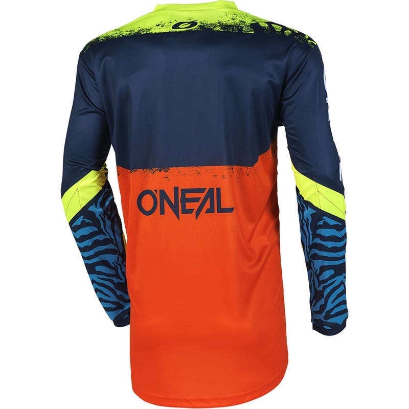Maglia da motocross per bambini O'Neal Element Shocker, blu-arancione