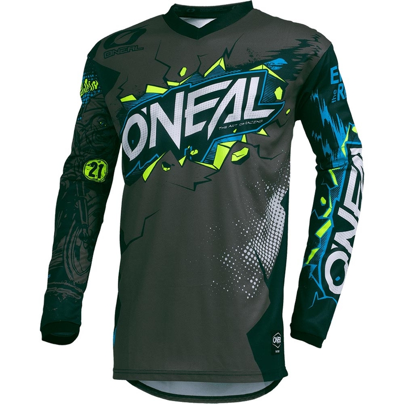 Maglia da motocross per bambini O'Neal Element Villain, grigia