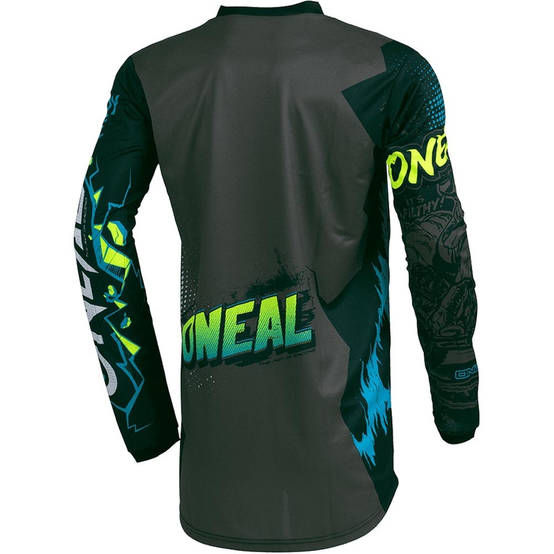 Maglia da motocross per bambini O'Neal Element Villain, grigia