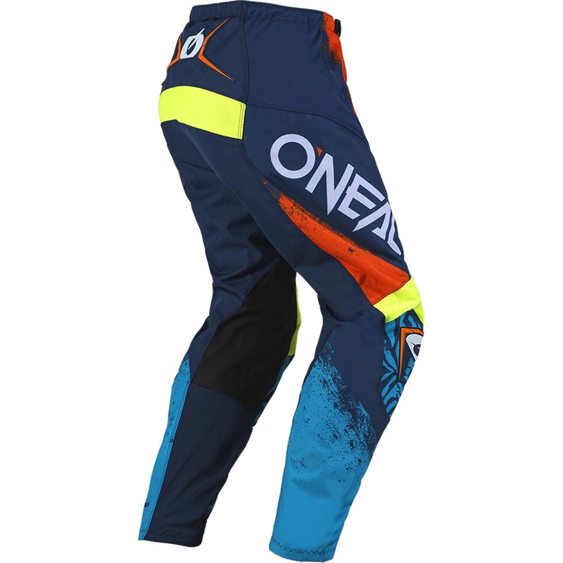 Pantaloni da motocross per bambini O'Neal Element Shocker, blu-arancione