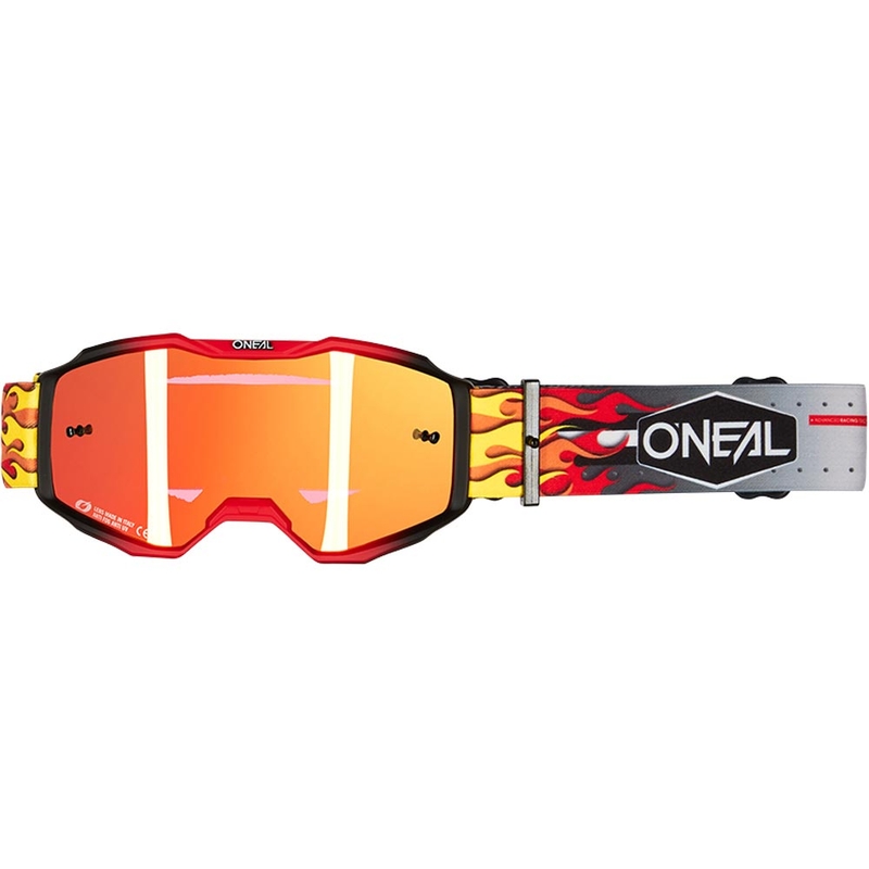 Occhiali da motocross per bambini O'Neal B-10 HR multicolore con plexiglass rosso iridio