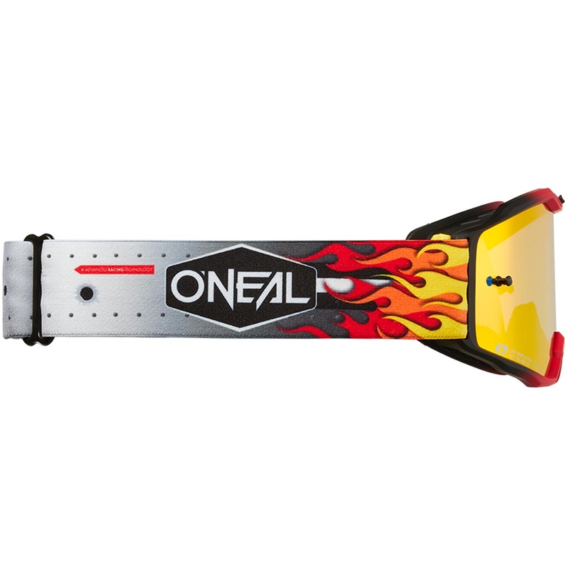 Occhiali da motocross per bambini O'Neal B-10 HR multicolore con plexiglass rosso iridio