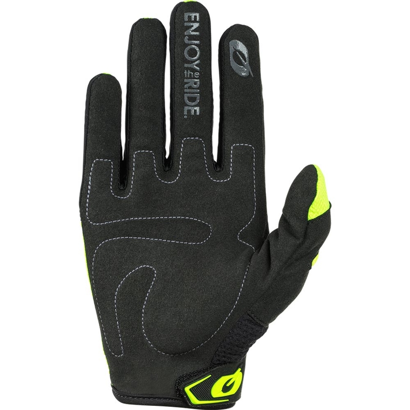 Guanti da motocross per bambini O´Neal Element Racewear, neri e giallo fluo.