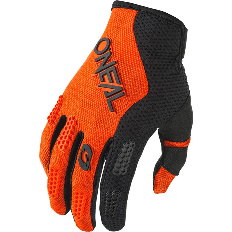 Guanti da motocross per bambini O´Neal Element Racewear, neri e arancioni.