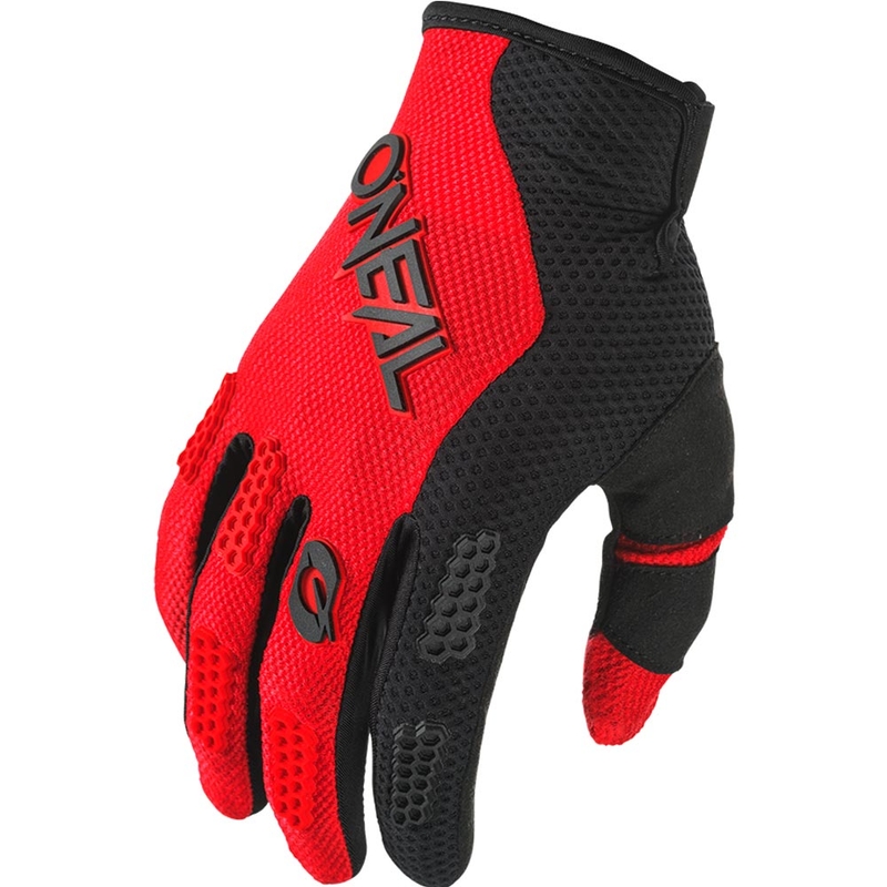 Guanti da motocross per bambini O'Neal Element Racewear, neri e rossi