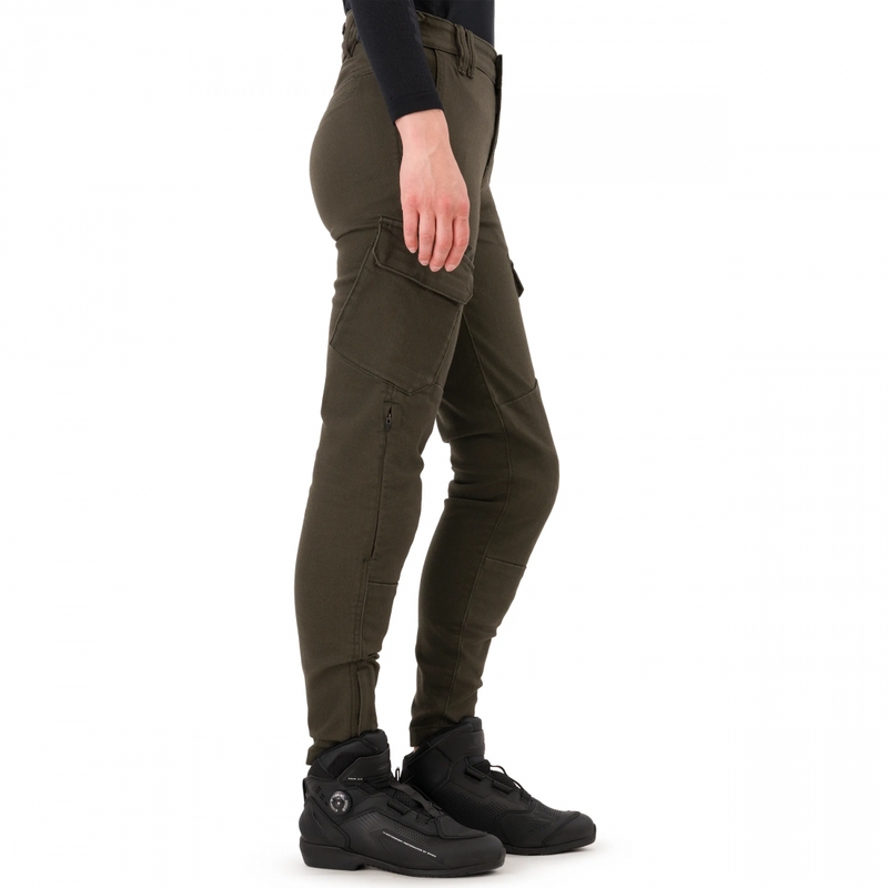 Jeans da motociclista da donna Shimano Recon verdi