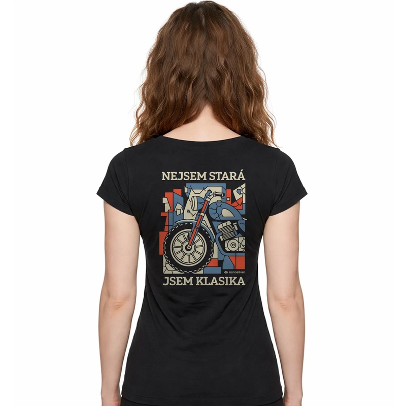 T-shirt da donna Nanosilver I AM A CLASSIC nera