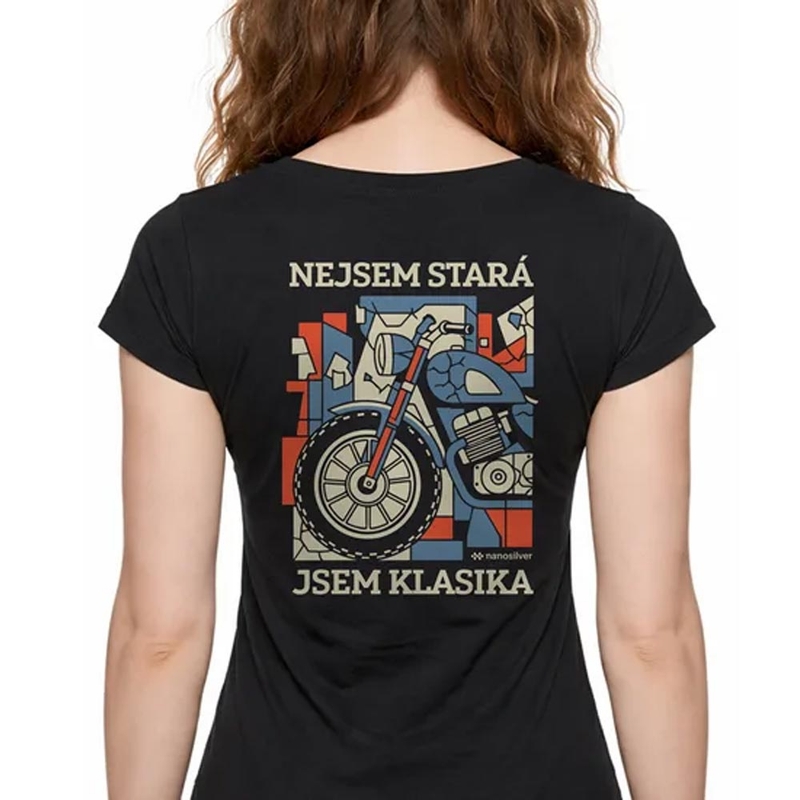 T-shirt da donna Nanosilver I AM A CLASSIC nera