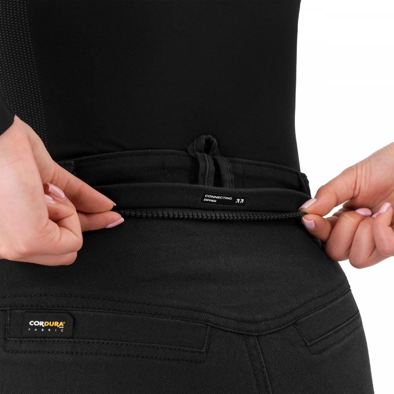 Jeans da motociclista corti da donna Shimano Recon neri