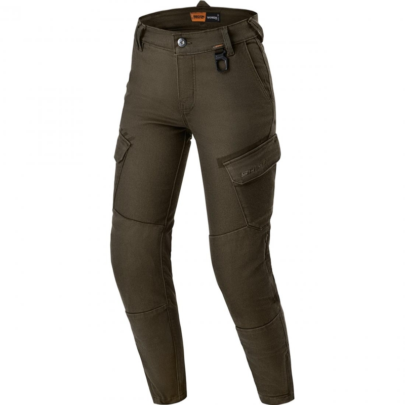 Jeans da motociclista corti da donna Shimano Recon verdi