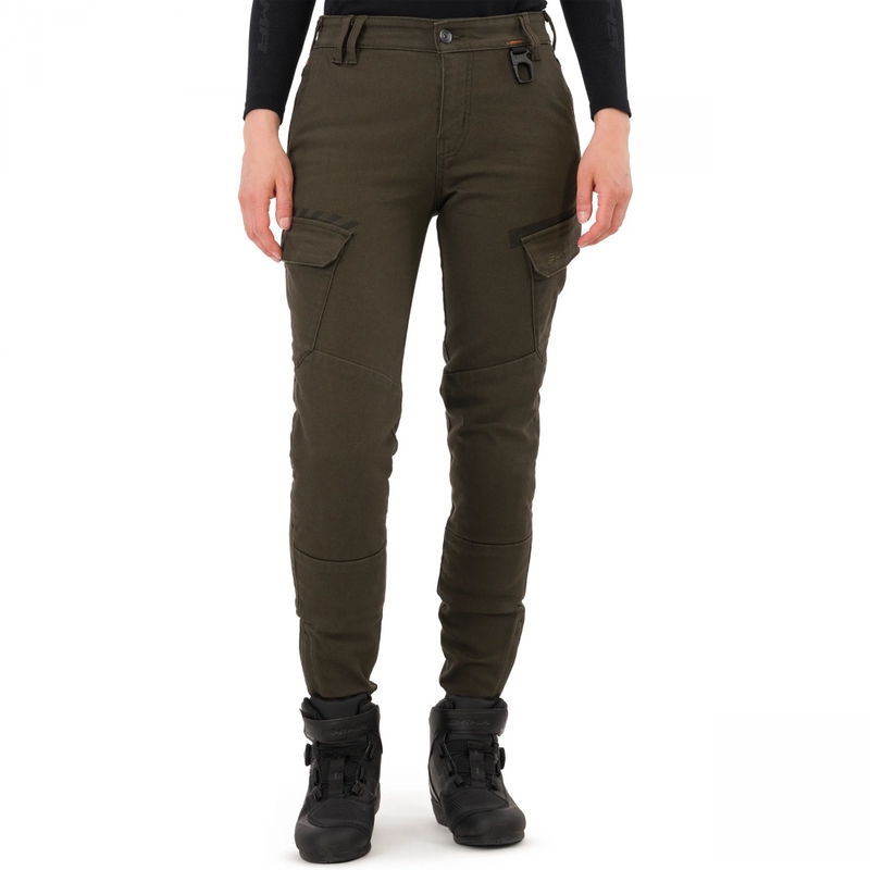 Jeans da motociclista corti da donna Shimano Recon verdi