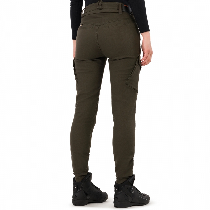 Jeans da motociclista corti da donna Shimano Recon verdi