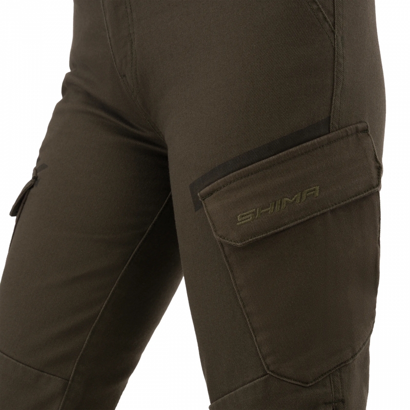 Jeans da motociclista corti da donna Shimano Recon verdi