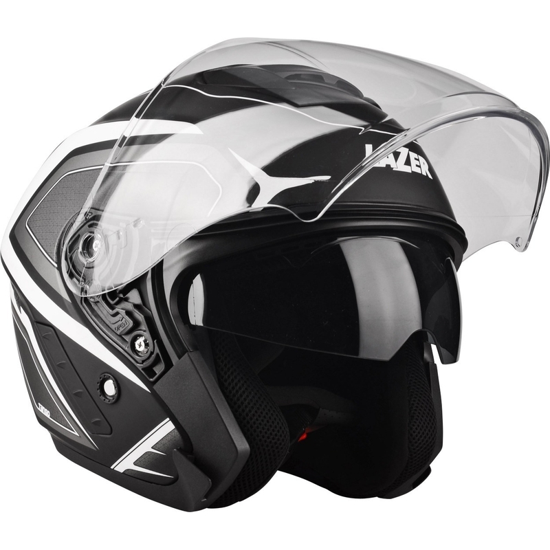 Casco moto aperto Lazer Tango Hexa bianco e nero