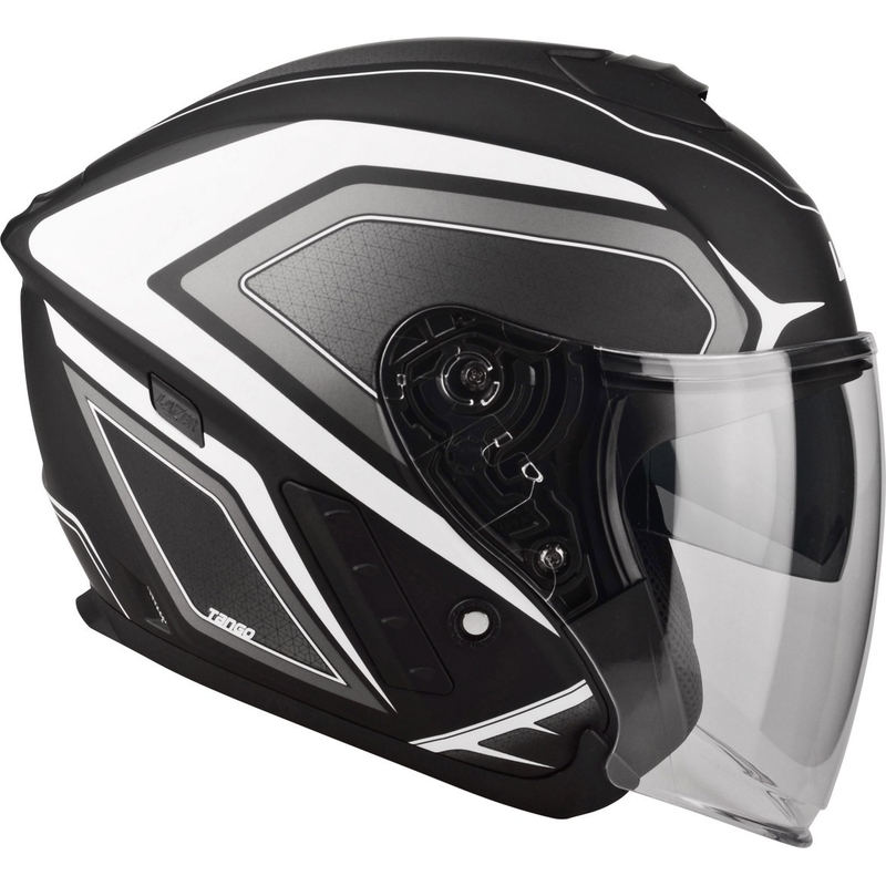 Casco moto aperto Lazer Tango Hexa bianco e nero