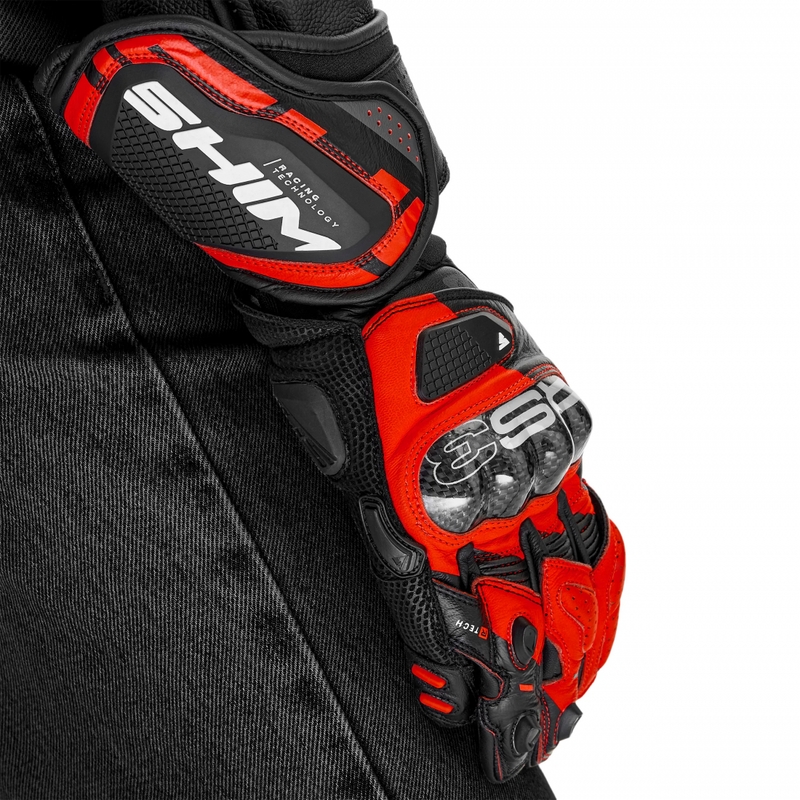 Guanti da moto Shimano RS-3 rosso fluo
