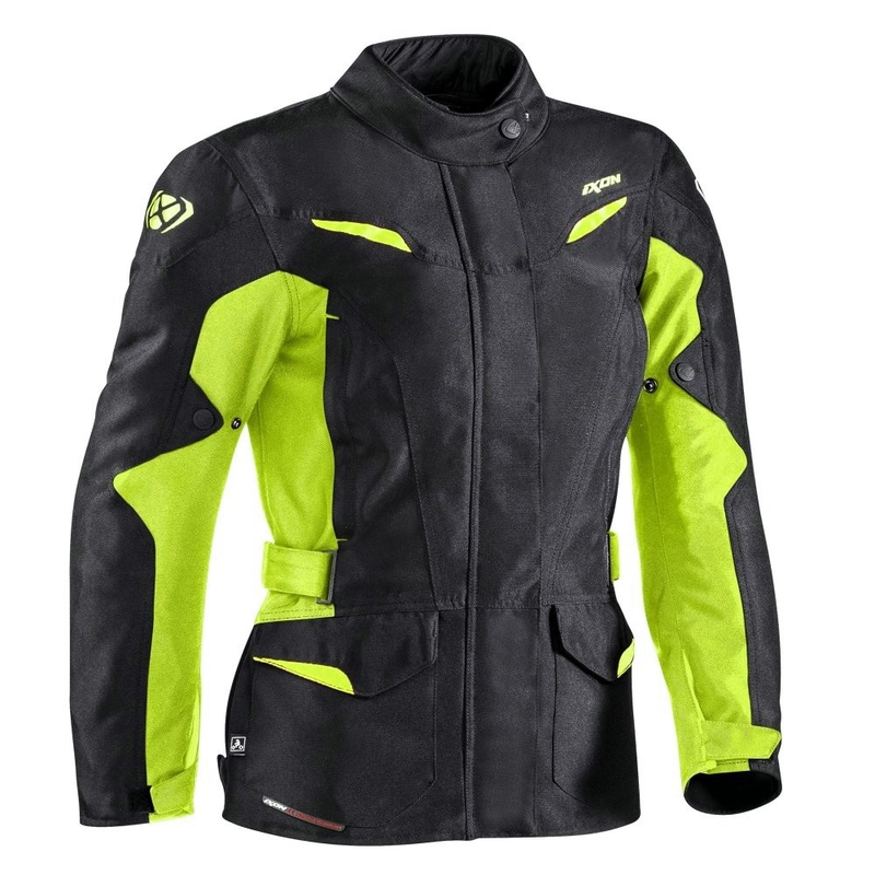 Dámská bunda na motorku IXON Summit 2 černo-fluo žlutá výprodej