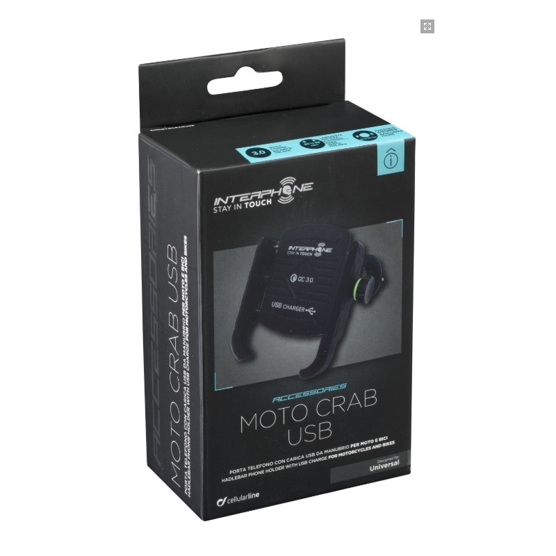Univerzální držák Interphone Motocrab s USB portem