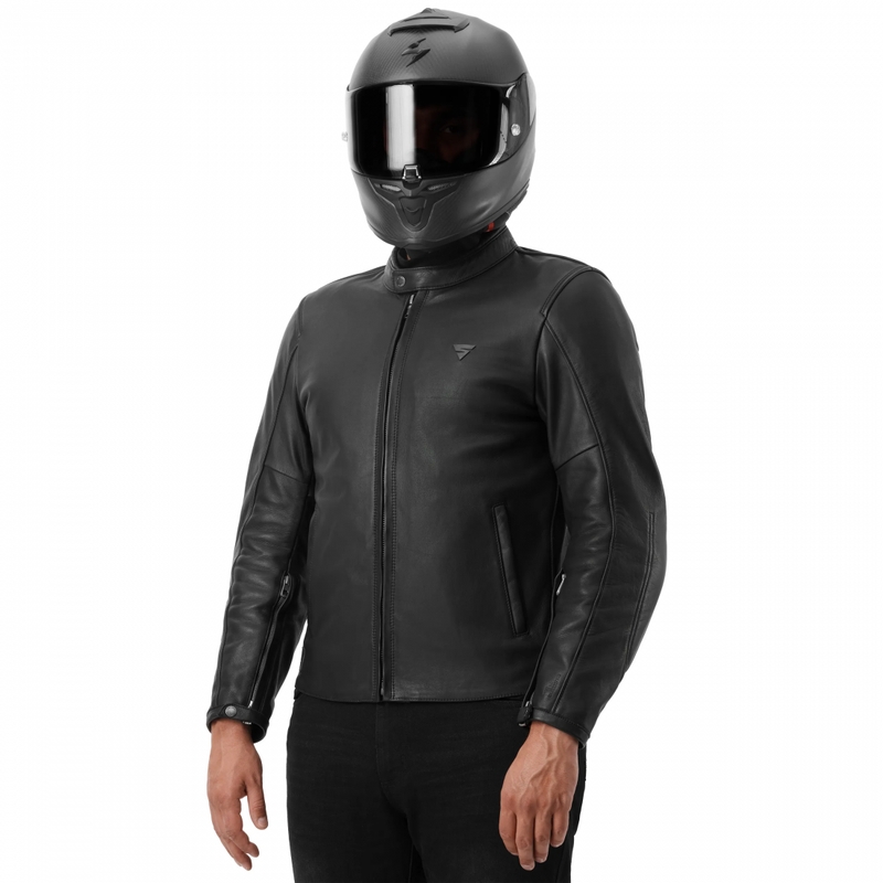 Giacca da motociclista in pelle Shimano Hunter 3.0 nera