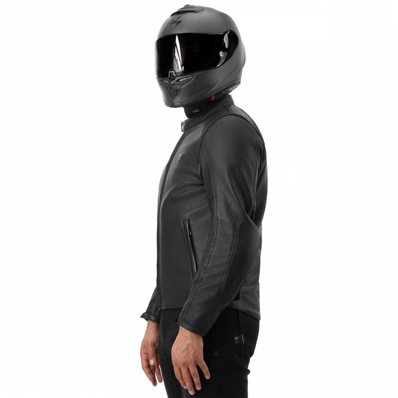 Giacca da motociclista in pelle Shimano Hunter 3.0 nera