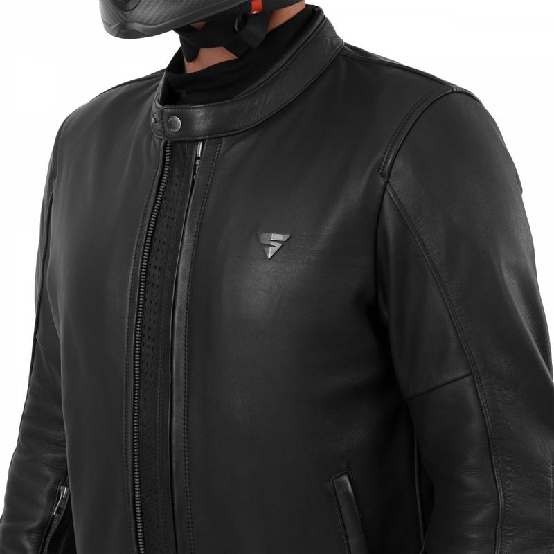 Giacca da motociclista in pelle Shimano Hunter 3.0 nera