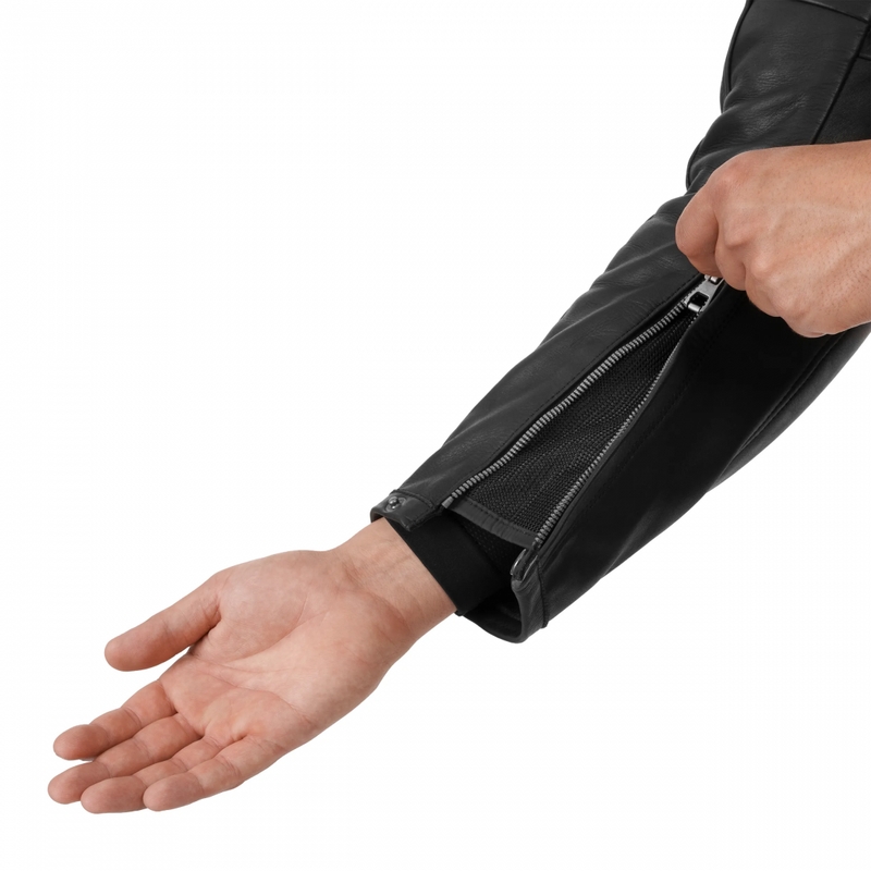 Giacca da motociclista in pelle Shimano Hunter 3.0 nera