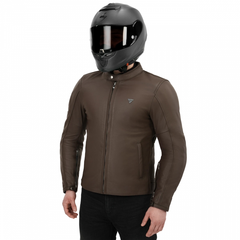 Giacca da motociclista in pelle Shima Hunter 3.0 marrone