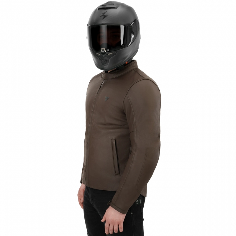 Giacca da motociclista in pelle Shima Hunter 3.0 marrone