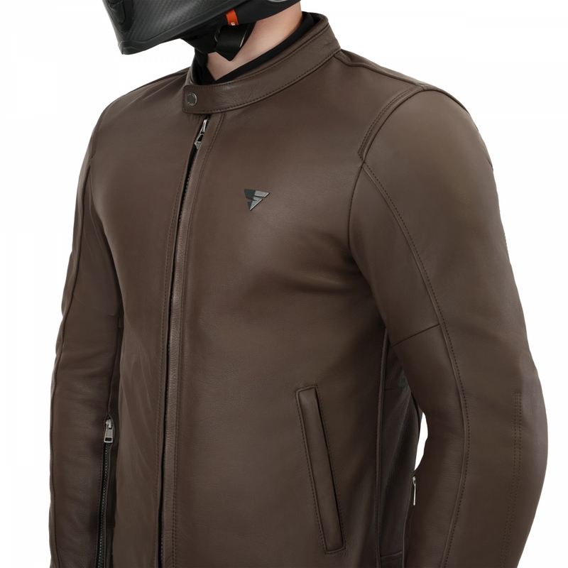 Giacca da motociclista in pelle Shima Hunter 3.0 marrone