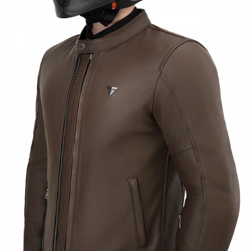 Giacca da motociclista in pelle Shima Hunter 3.0 marrone