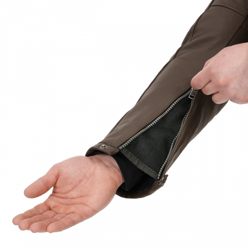 Giacca da motociclista in pelle Shima Hunter 3.0 marrone